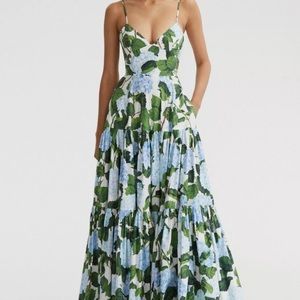 green emerald velvet dress Sarah Dress Hydrangea Pink main image 0